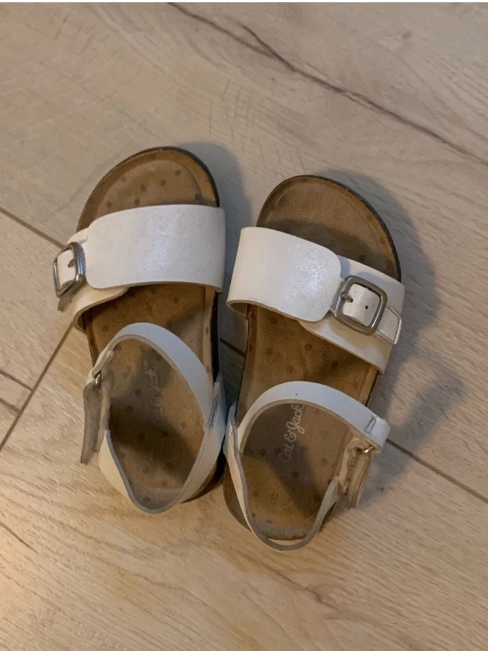 Cat & Jack White Buckle Strap Kids Sandals 11